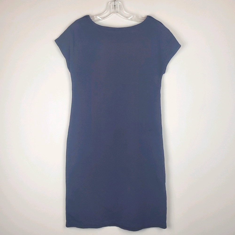 Talbots Navy Cotton Knit Dress - Picture 2 of 5